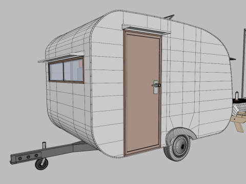 Mobile Food Cart 3D Model