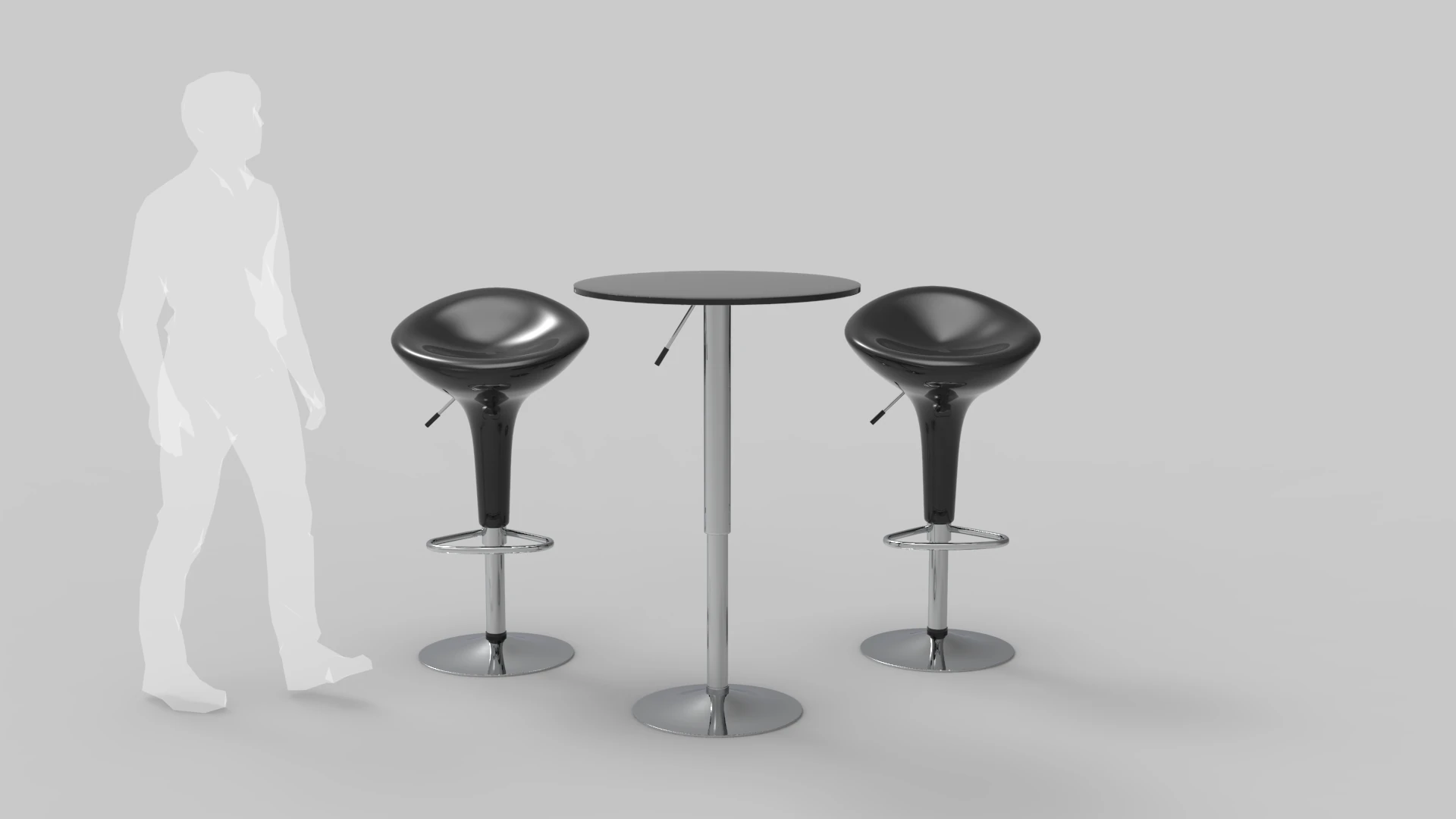 Modern Bar Stool and Table 3D Model .c4d .max .obj .3ds .fbx .stl .blend 