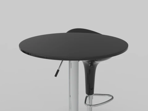Modern Bar Stool and Table 3D Model