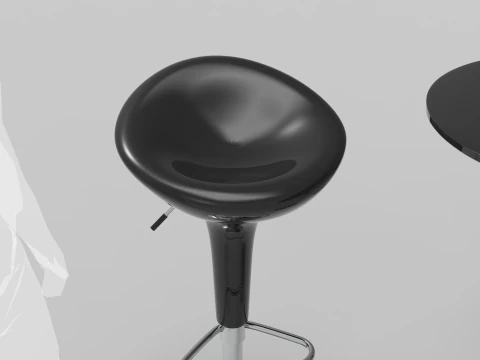 Modern Bar Stool and Table 3D Model