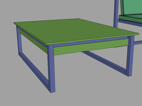 Modern Minimal Bench and Tables Set Modelo 3D
