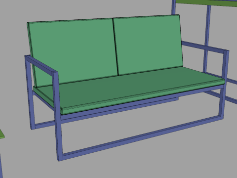 Modern Minimal Bench and Tables Set Modelo 3D