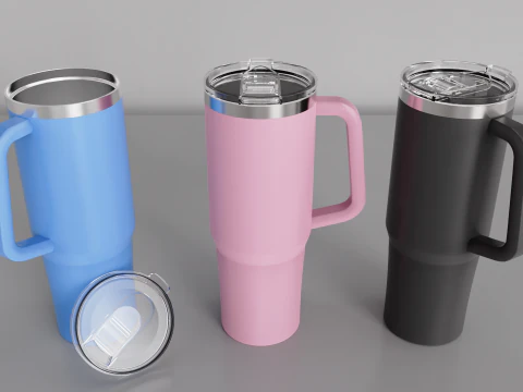 Mug Tumbler with Handle 650ml 3D Model