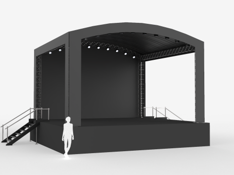 Music Stage Platform with Stairs 3D 모델