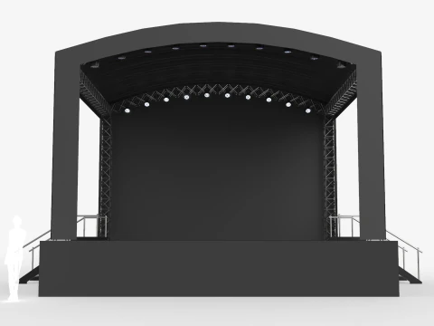 Music Stage Platform with Stairs 3D Model