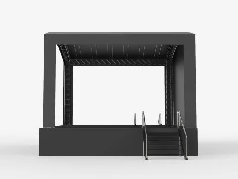 Music Stage Platform with Stairs 3D Model
