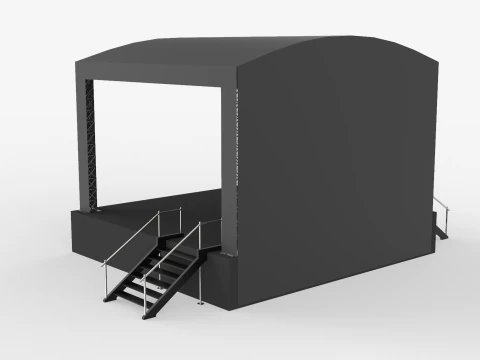 Music Stage Platform with Stairs 3D Model