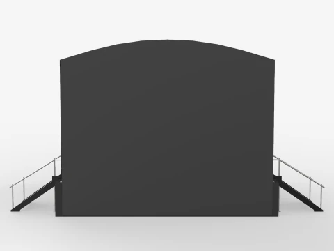 Music Stage Platform with Stairs 3D Model