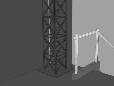 Music Stage Platform with Stairs 3D Model