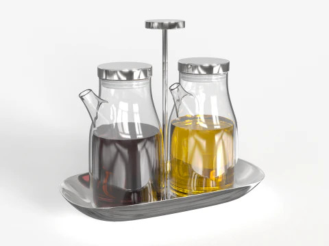 Olive Oil Glass Bottles 3D Model