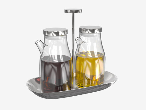 オリーブオイルガラス瓶 3Dモデル