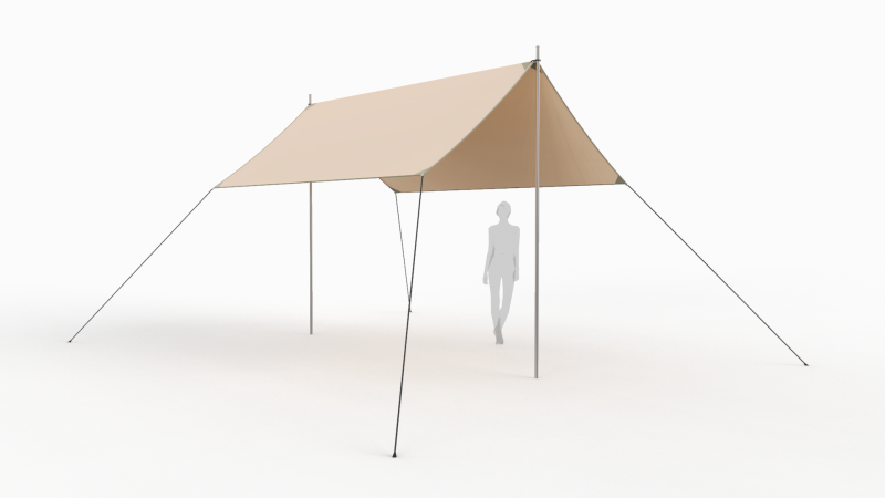 Outdoor Tent Sun Shade Canopy Rectangle Shelter 3Dモデル .c4d .max .obj .3ds .fbx .stl .blend