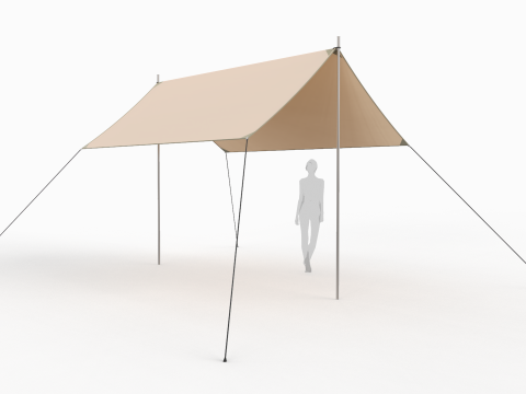 Outdoor Tent Sun Shade Canopy Rectangle Shelter 3D 모델