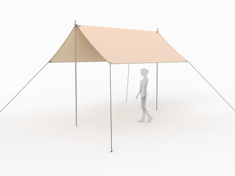 Outdoor Tent Sun Shade Canopy Rectangle Shelter 3Dモデル