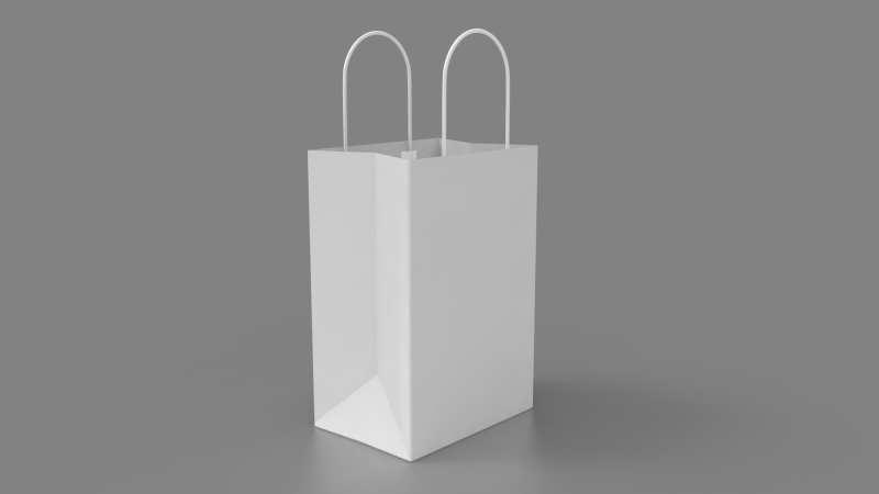 Paper Bag 3D Modell .c4d .max .obj .3ds .fbx .stl .blend