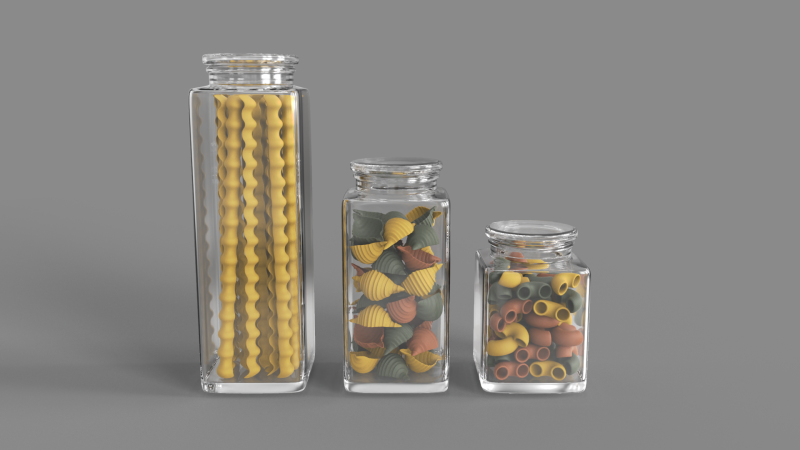 Pasta Jars 3D Модель .c4d .max .obj .3ds .fbx .stl .blend