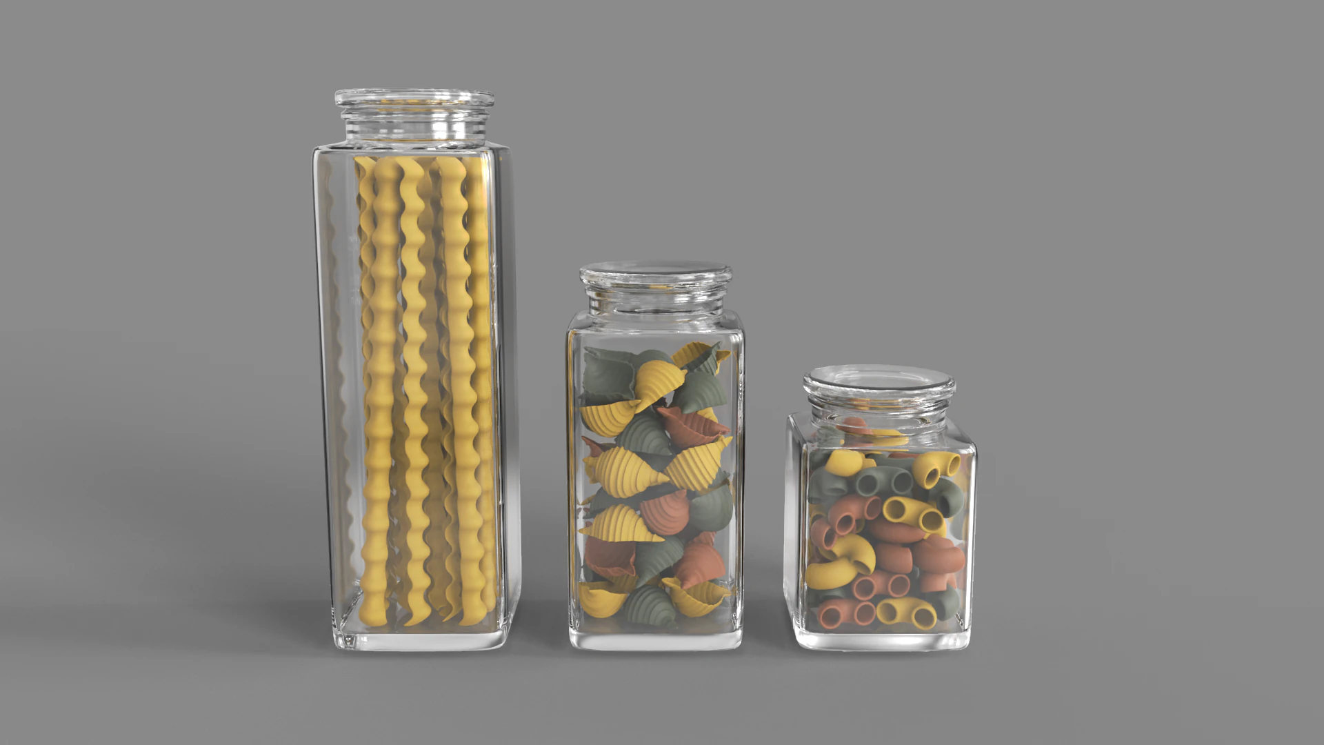 Pasta Jars 3D Model .c4d .max .obj .3ds .fbx .stl .blend 