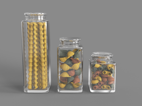 Pasta Jars 3D Model