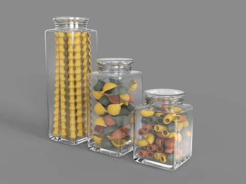 Pasta Jars 3D Model