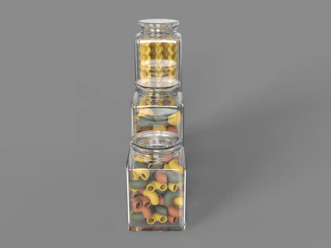 Pasta Jars 3D Model