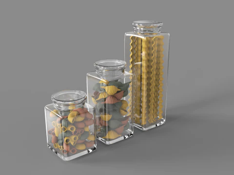 Pasta Jars 3D Model