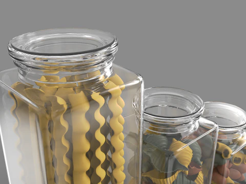 Pasta Jars 3D Model