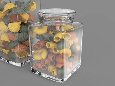 Pasta Jars 3D Model