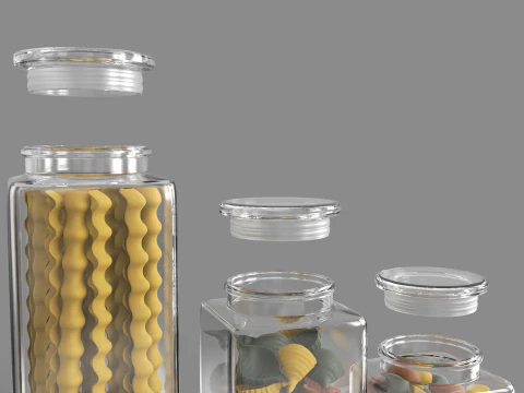 Pasta Jars 3D Model