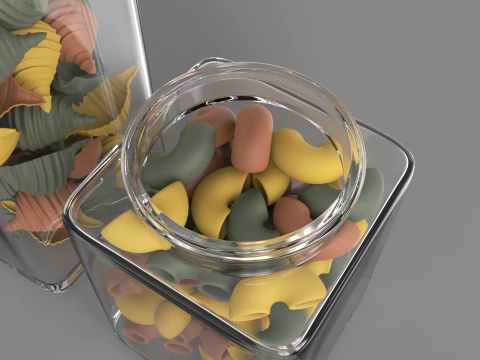 Pasta Jars 3D Model