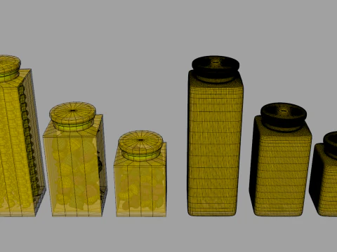 Pasta Jars 3D Model