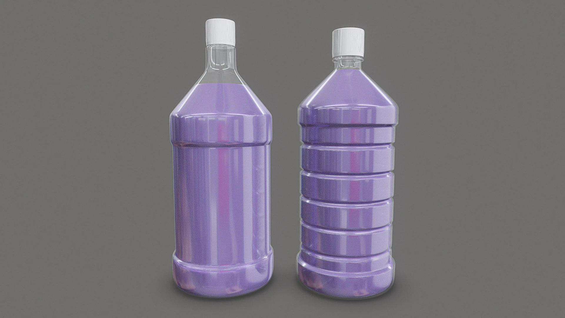 Plastic Bottles - 2 Pieces 3D Model .c4d .max .obj .3ds .fbx .stl .blend 