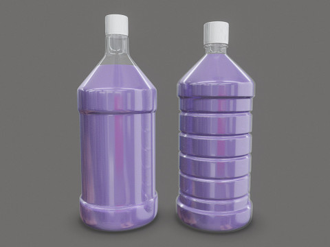 Plastic Bottles - 2 Pieces 3D Model
