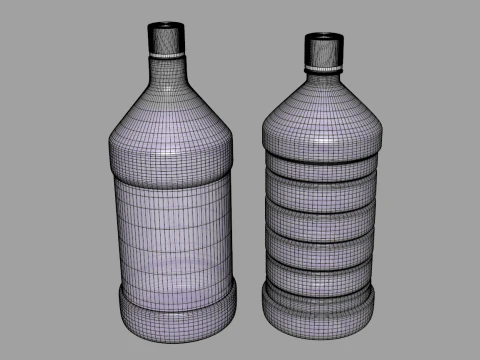 Plastic Bottles - 2 Pieces 3D Model