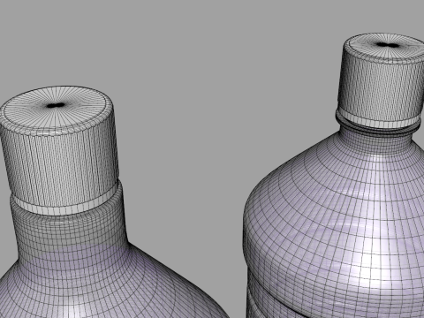 Plastic Bottles - 2 Pieces 3D Model