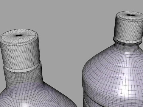 Plastic Bottles - 2 Pieces 3D Model