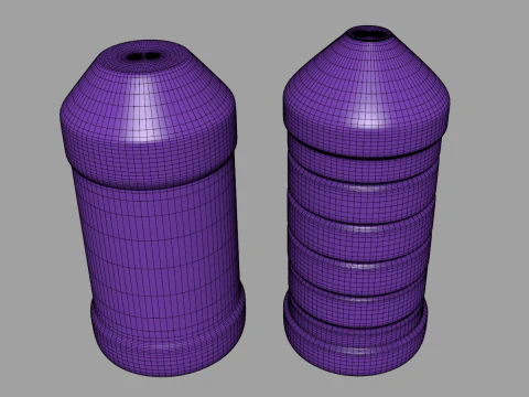 Plastic Bottles - 2 Pieces 3D Model
