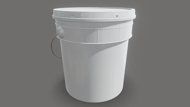 Plastic Paint Bucket 3D Модель .c4d .max .obj .3ds .fbx .stl .blend 