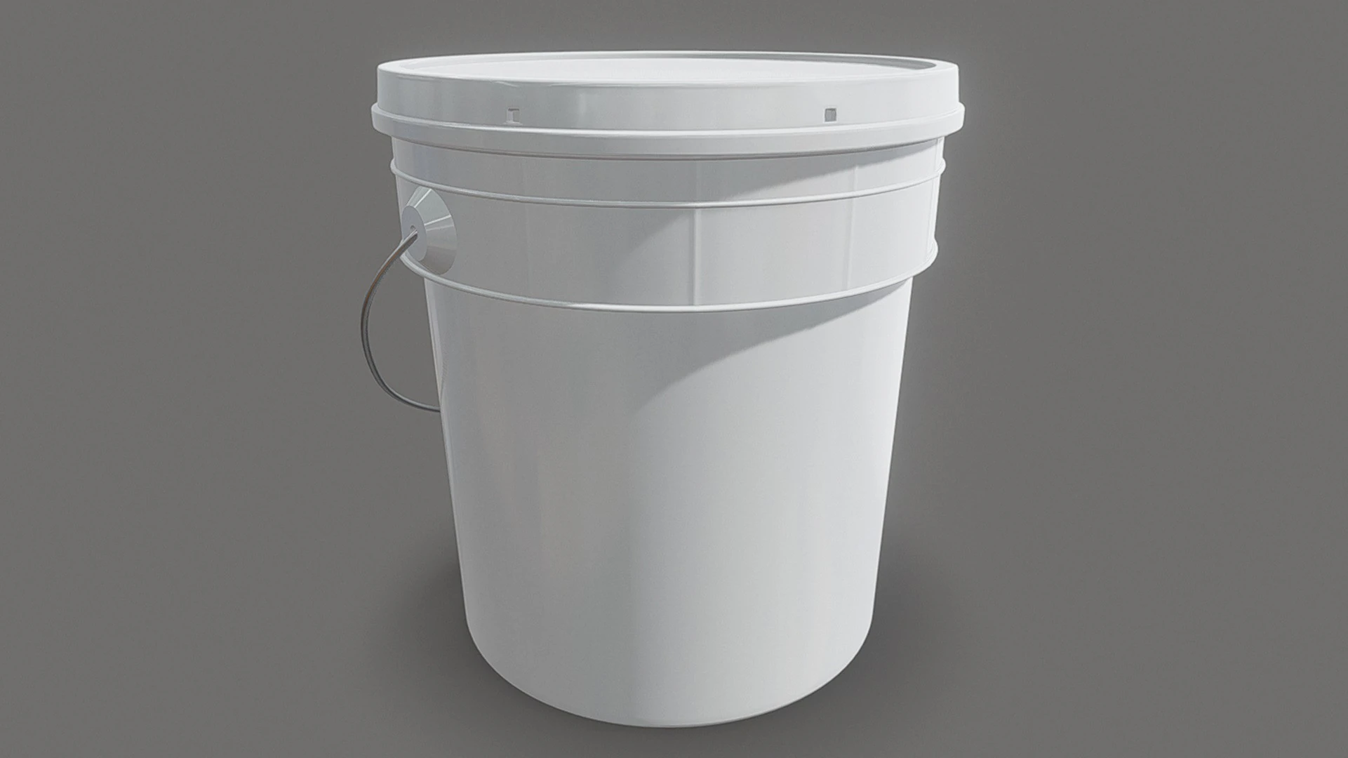Plastic Paint Bucket 3D Model .c4d .max .obj .3ds .fbx .stl .blend 