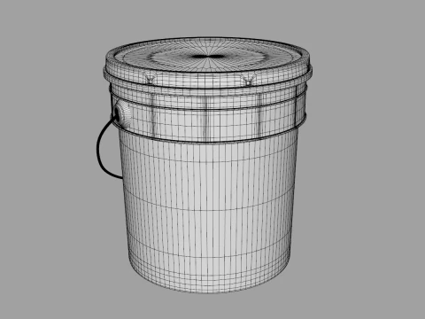 Plastic Paint Bucket 3D Model
