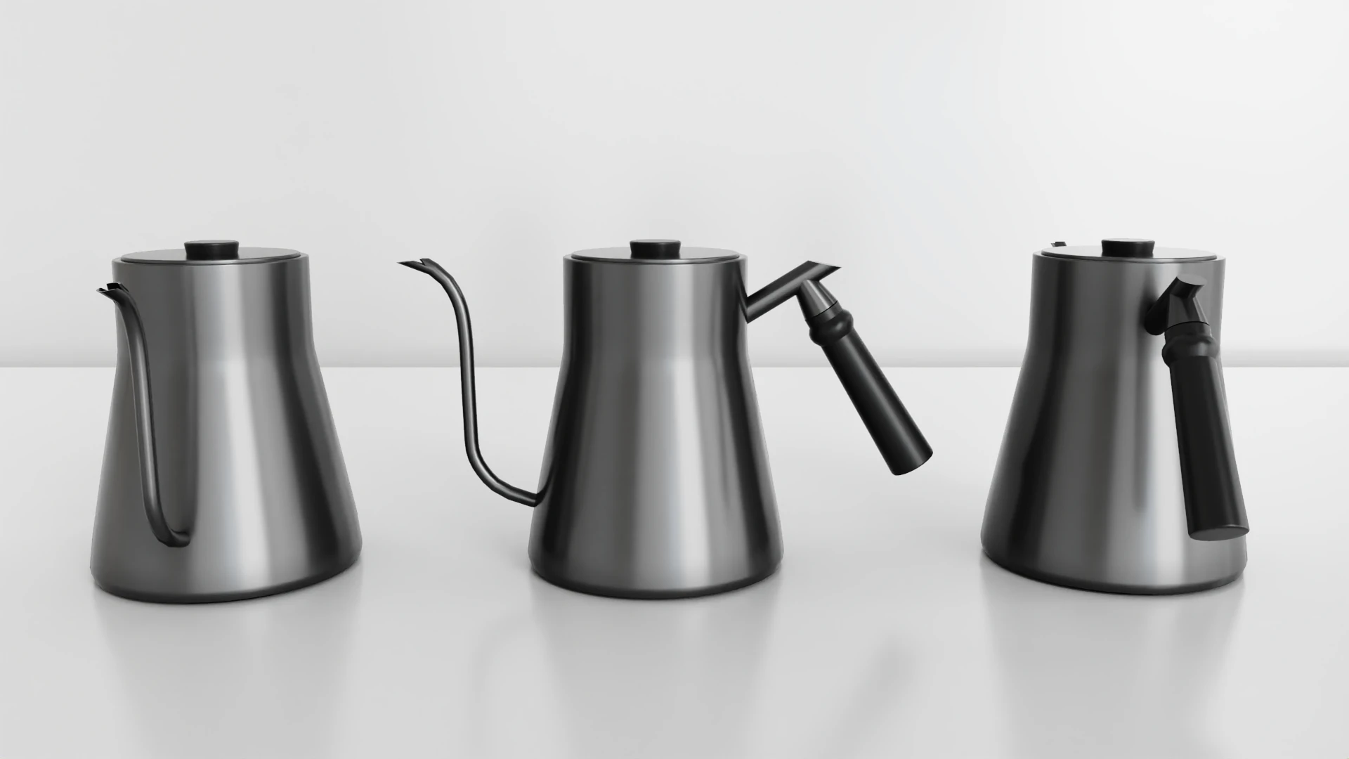 Pokerty Coffee Kettle 850ml 3D Model .c4d .max .obj .3ds .fbx .stl .blend