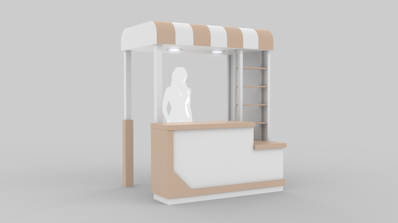 Pop Up Stall 3D Модель .c4d .max .obj .3ds .fbx .stl .blend 