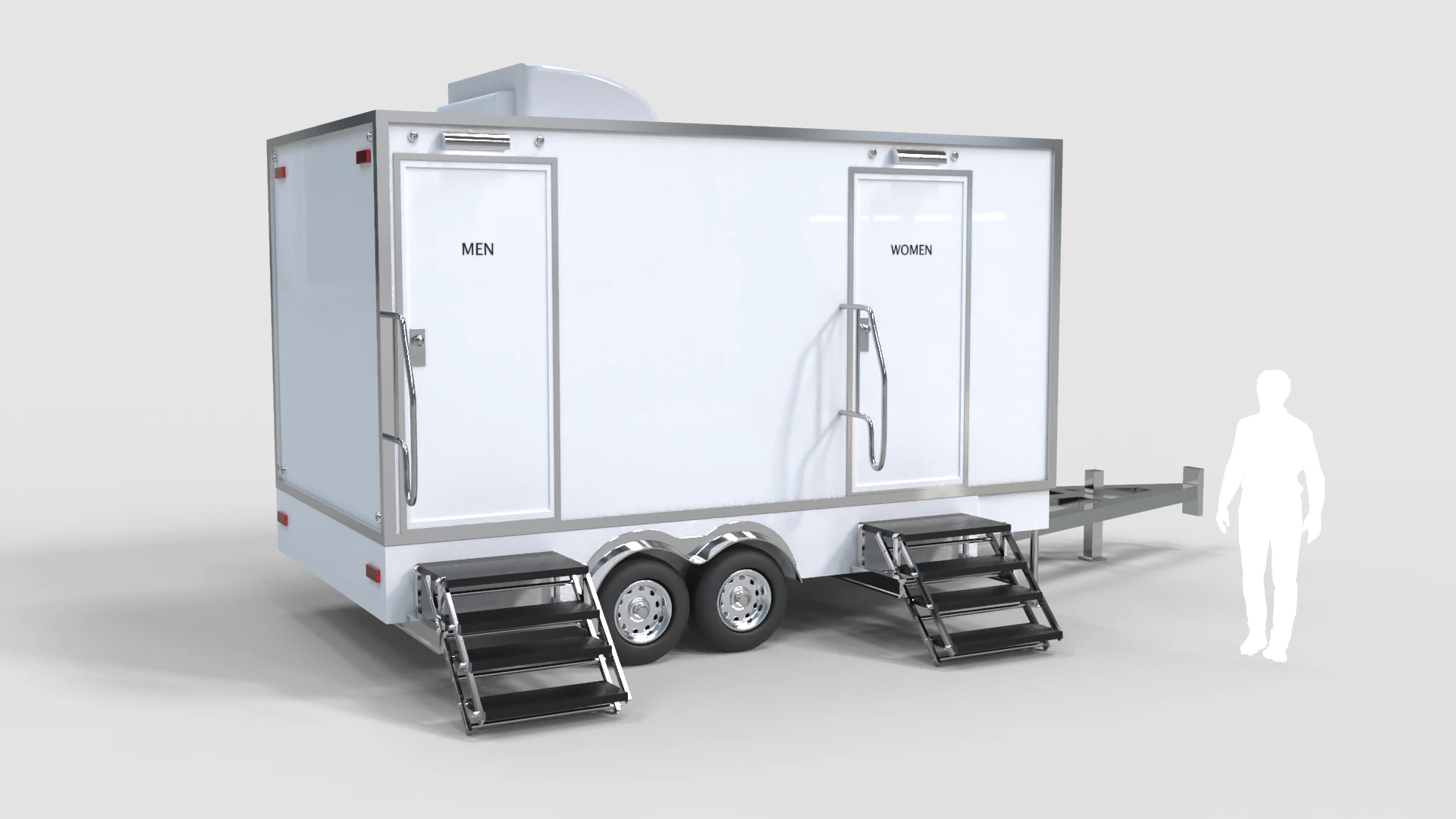Portable Restroom Trailer 3D Model .c4d .max .obj .3ds .fbx .stl .blend 