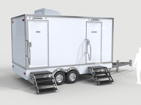 Portable Restroom Trailer 3D Model