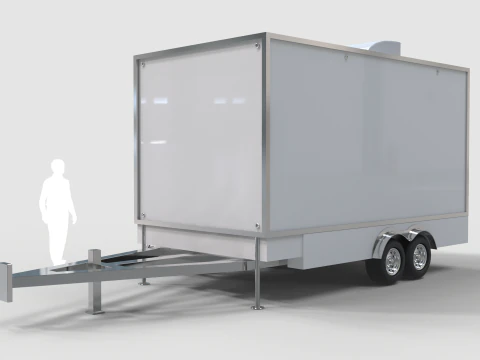 Portable Restroom Trailer 3D Model
