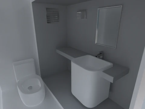 Portable Restroom Trailer 3D Model