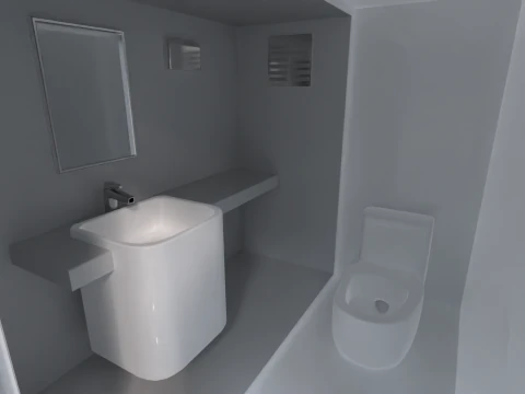 Portable Restroom Trailer 3D Model