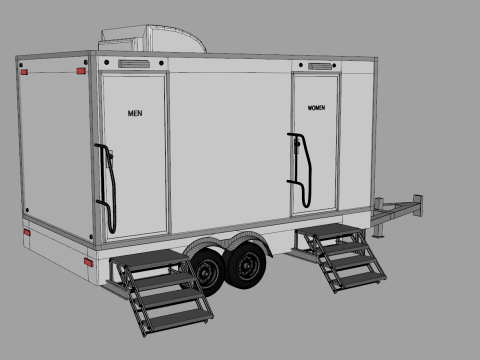 Portable Restroom Trailer Model 3D