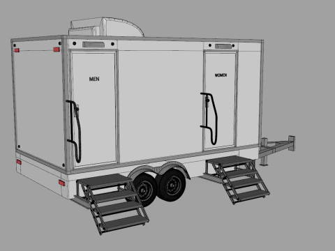 Portable Restroom Trailer 3D Model