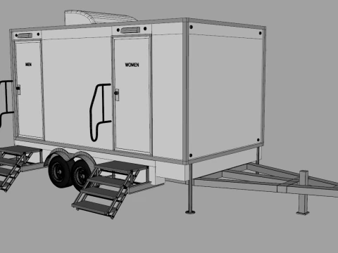 Portable Restroom Trailer 3D Model