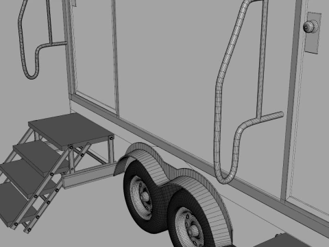 Portable Restroom Trailer 3D Model